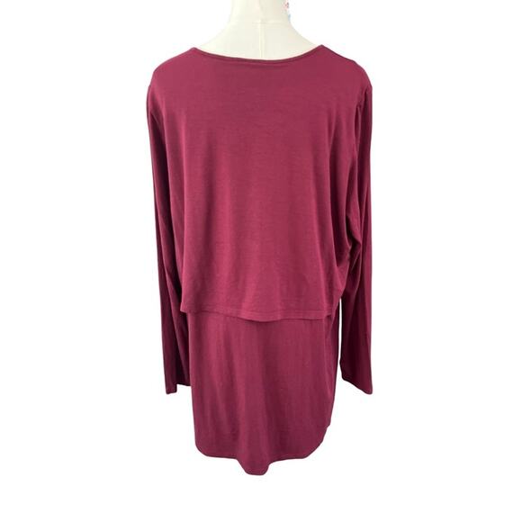 J. Jill Wearever Collection Women's Long Sleeve Tunic Top Burgundy Size Large - Picture 5 of 8